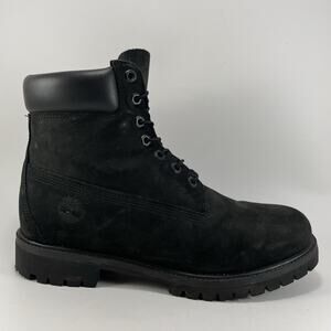 Timberland Premium 6-Inch Waterproof Boots Mens Size 10 M Black Nubuck Lace Up